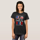 T-shirt Joyeuse fête du Canada avec les lunettes de drapea (Devant entier)