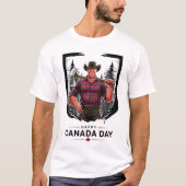 T-shirt Joyeuse Fête du Canada Bûcheron (Devant)
