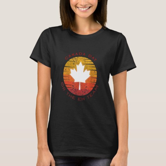 T-shirt Joyeuse Fête Du Canada Dans L'Équipe Du Eh (Devant)