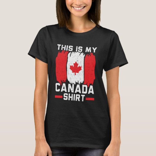 T-shirt Joyeuse fête du Canada Drapeau canadien Feuille d' (Devant)