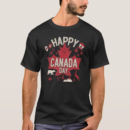 T-shirt Joyeuse fête du Canada Feuille d'érable Canada Dat (Devant)