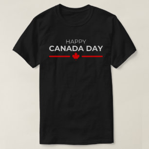 T-shirt Joyeuse Fête du Canada Feuille d'Érable Rouge Blan