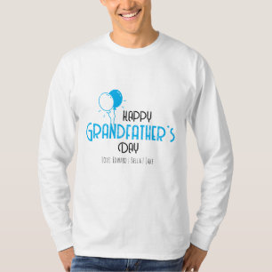 T-shirt Joyeuse fête du grand-père avec Ballons Bleus et n