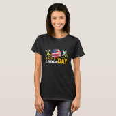 T-shirt Joyeuse Fête du Travail Casquette du travail améri (Devant entier)