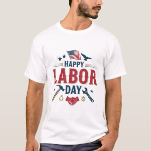 T-shirt Joyeuse fête du travail patriotique American Worke