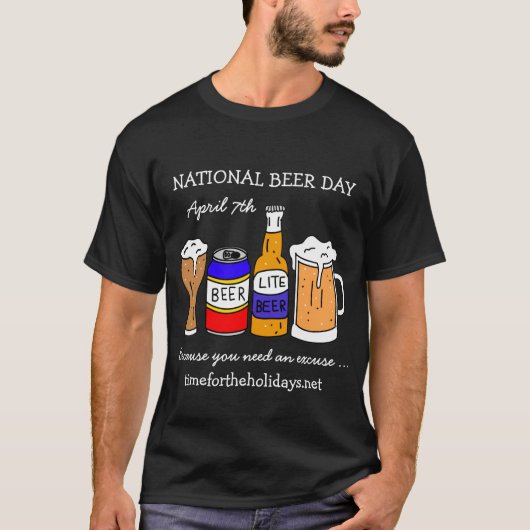 T-shirt Joyeuse fête nationale de la bière - 7 avril (Devant)