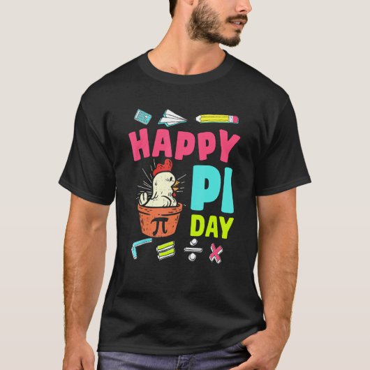 T-shirt Joyeuse Fête Pi Poulet Pot Pi Prof de Maths Enfant (Devant)