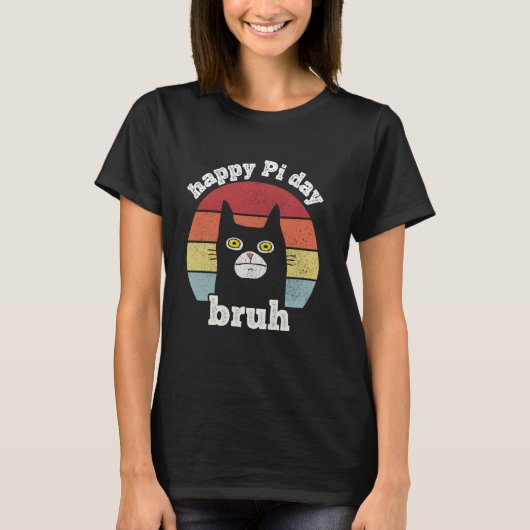 T-shirt Joyeuse Fête Pi prof de maths Fête Pi Drôle Chat V (Devant)