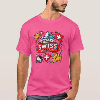 T-shirt Joyeuse fête suisse Fête nationale Suisse Fête sui
