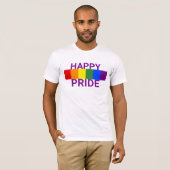 T-shirt Joyeuse Fierté LGBT Rayure Arc-en-ciel (Devant entier)