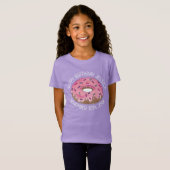 T-Shirt Joyeuse fille Anniversaire de beigne rose d'annive (Devant entier)