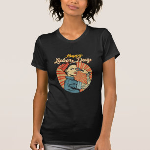 T-shirt Joyeuse Fille de la Fête du Travail Forte Mouvemen