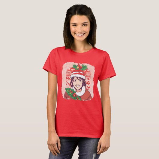 T-shirt Joyeuse Fille de Noël (Devant entier)
