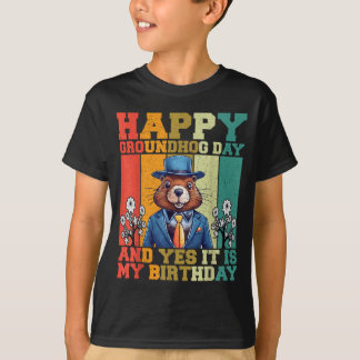 T-shirt Joyeuse journée de la marmotte 2025 Marmotte rétro