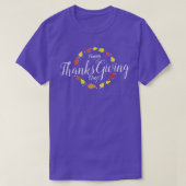 T-shirt Joyeuse journée de Thankgiving en blanc design TSh (Design devant)