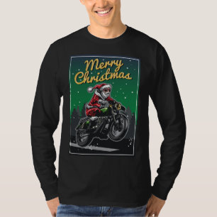 T-shirt Joyeuse moto Noël Père Noël   Vacances