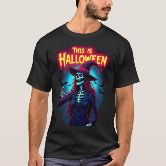 T-shirt Joyeuse nuit d'Halloween conception d'IA cool (Devant)
