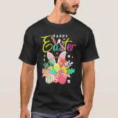 T-shirt Joyeuse Panier OEufs de Pâques Oreilles de lapin (Devant)