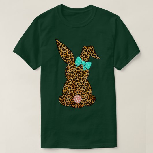 T-shirt Joyeuse Pâques mignonne Leopard Lapin Rabbit Femme (Design devant)