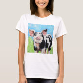 T-shirt Joyeuse peinture de petit cochon (Devant)