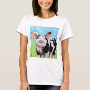 T-shirt Joyeuse peinture de petit cochon