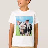 T-shirt Joyeuse peinture de petit cochon (Devant)