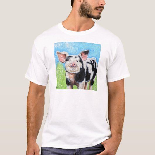 T-shirt Joyeuse peinture de petit cochon (Devant)