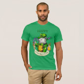 T-shirt Joyeuse Saint-Patrick Bière Chat Irlandais Drôle (Devant entier)