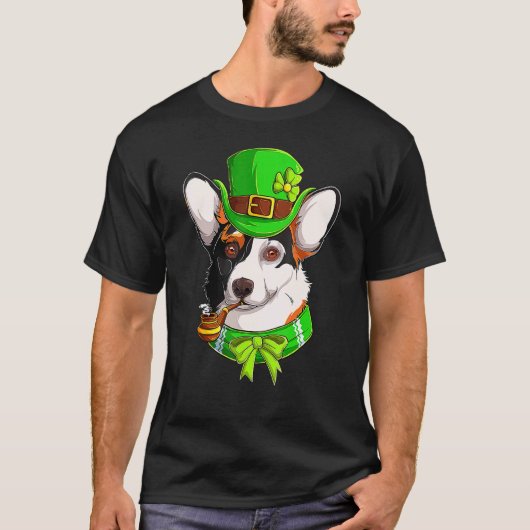 T-shirt Joyeuse Saint-Patrick Funy Corgi Saint-Patrick D (Devant)