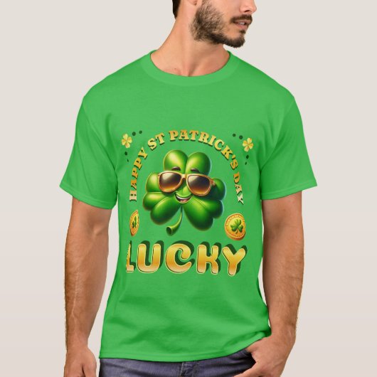 T-shirt Joyeuse Saint Patrick's Day Lucky Irish Shamrock C (Devant)