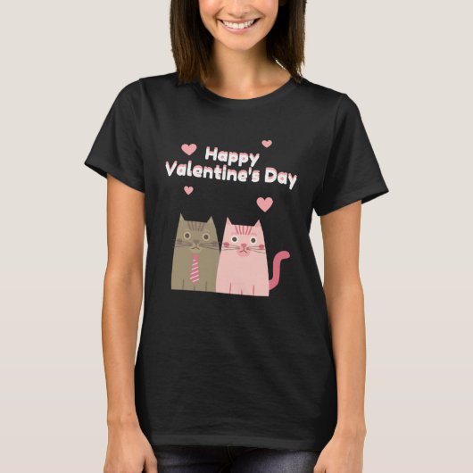 T-shirt Joyeuse Saint-Valentin Chat Chaton Amour Saint-Val (Devant)