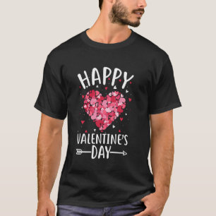 T-shirt Joyeuse Saint-Valentin Cœur Rouge Avec Cœurs Femme
