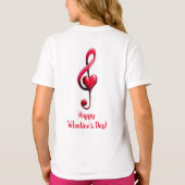 T-shirt Joyeuse Saint-Valentin Musique d'amour (Dos)