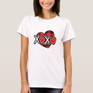 T-shirt Joyeuse Saint-Valentin xoxo blanc & rouge