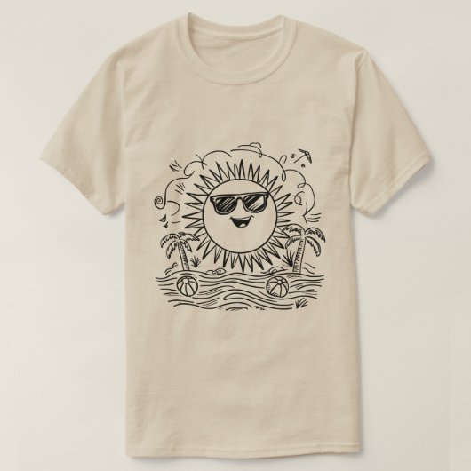 T-shirt Joyeuse scène de Sun Beach (Design devant)