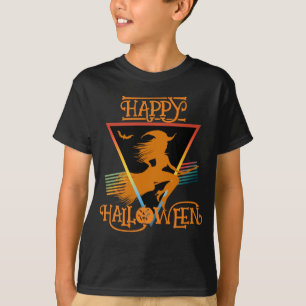 T-shirt Joyeuse sorcière Halloween Oranges noires