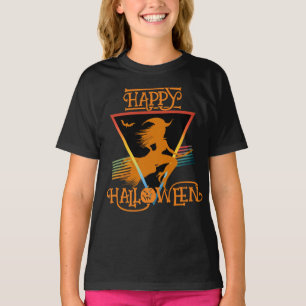 T-shirt Joyeuse sorcière Halloween Oranges noires
