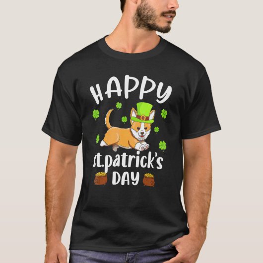 T-shirt Joyeuse St Patrick Funy Saint Patricks Corgi (Devant)