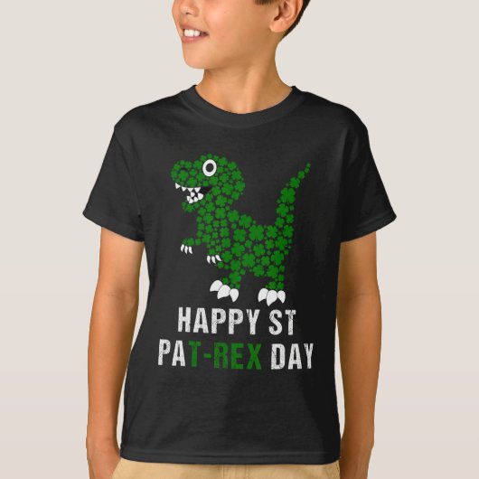 T-shirt Joyeuse St Patrick Patrex T-rex Dinosaure Drôle  (Devant)