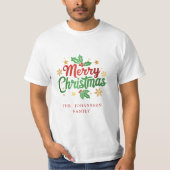 T-shirt Joyeuse typographie de Noël Joyeux Jeu de famille (Devant)