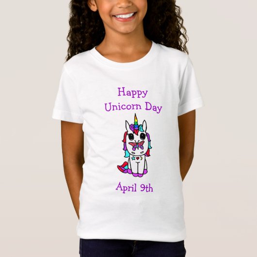 T-Shirt Joyeuse Unicorn Day 9 avril (Devant)