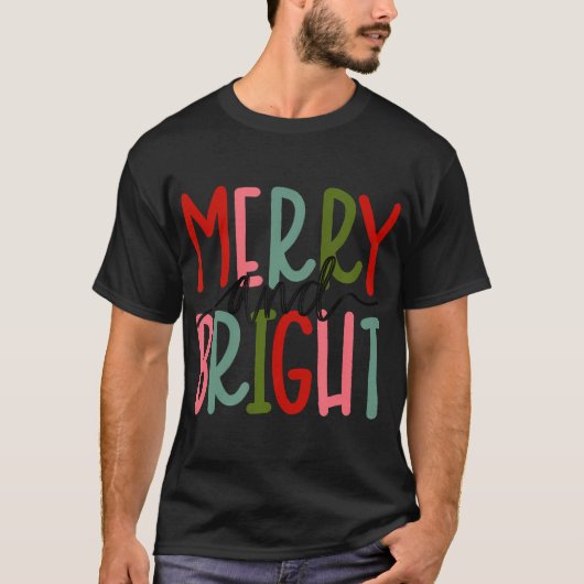 T-shirt Joyeuses Et Lumineuses Filles De Noël Enfants Todd (Devant)