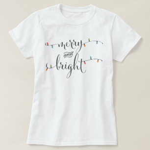 T-shirt Joyeuses et lumineuses lumières de Noël