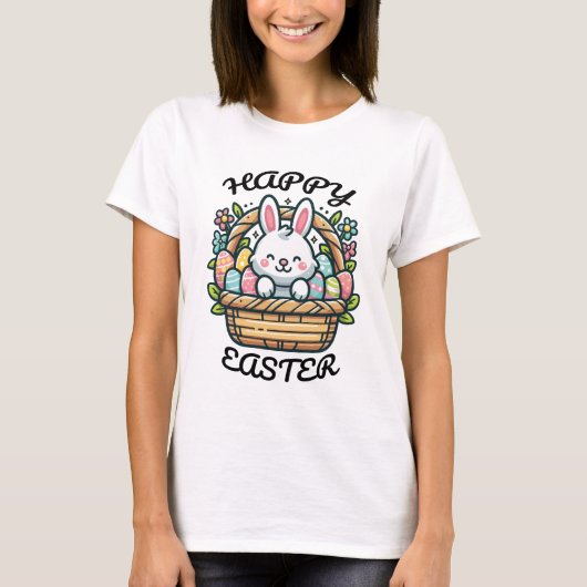 T-shirt Joyeuses femmes de Pâques blanches (Devant)