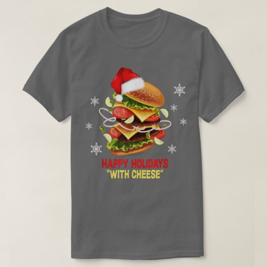 T-shirt Joyeuses fêtes au fromage Christmascheeseburger (Design devant)
