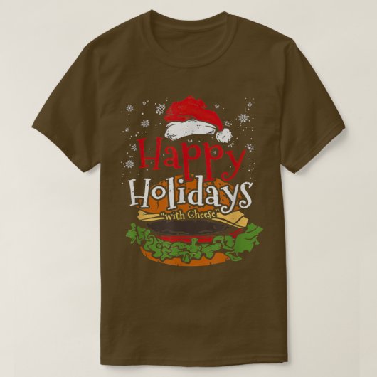 T-shirt Joyeuses fêtes au fromage Funny Cheese burger (Design devant)