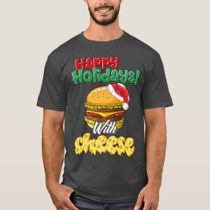T-shirt Joyeuses fêtes avec fromage cheeseburger de Noël