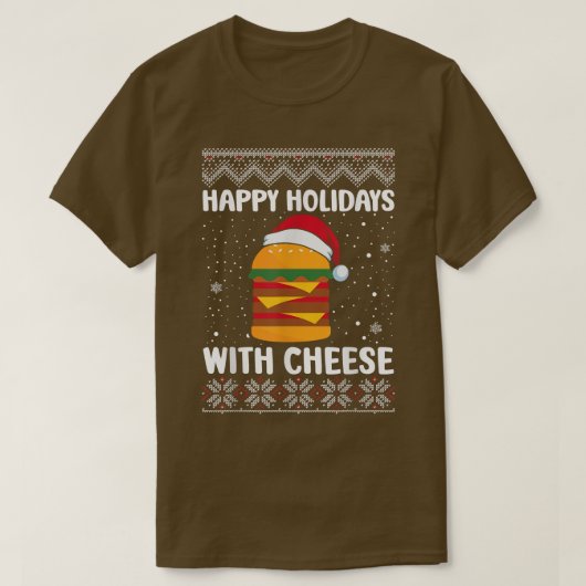 T-shirt Joyeuses fêtes avec fromage laide de Noël Sweater (Design devant)