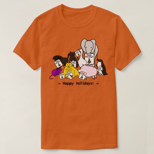 T-shirt Joyeuses fêtes de ces mignons animaux de Noël (Design devant)