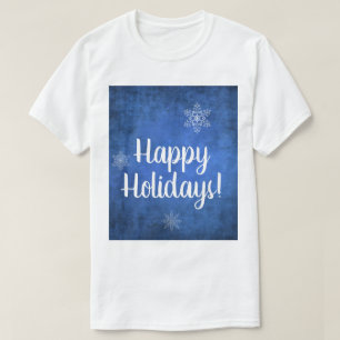 T-shirt Joyeuses fêtes de neige en bleu